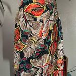 Vintage 90’s Tropical Faux Wrap Skirt Tan Size 10 Photo 0