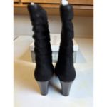 Worthington ‎ Tall Black Suede Leather Boots Side Zip Heel Size 7.5M Pointed Toe Photo 3