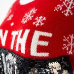 No Boundaries  Christmas Ugly sequins‎ Sweater, On the naughty list, women size L Photo 8