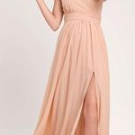 Lulus Thoughts Of Hue Blush Surplice Maxi Dress Pink Size Small Bridesmaid Prom Photo 0