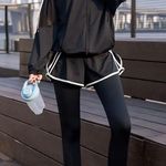 Two pieces set tracksuit bomber jacket sport set leggings shorts activewear mesh White Size M Photo 0