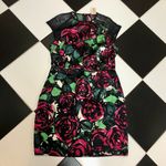 Nanette Lepore NWT Daring Rose Silk Sheath Mini Dress Sheer Mesh Panels Floral 8 Photo 4