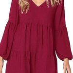 Miss Look  Short Sleeve Tunic V Neck Ruffle Loose Mini Swing Shift Dress size xl Photo 0