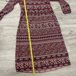 Luxology  Boho Paisley Long Maxi Shift Dress Hippie Floral Burgundy Pink Medium Photo 2