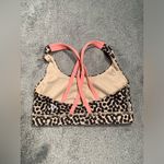 Lululemon  Leopard Print Sports Bra with Pink Straps Photo 5