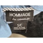 Hommage  Women's Solid Blue 100% Cotton Long Sleeve Belted Jacket Size Small Photo 8