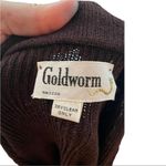 Vintage 60s Goldworm Knit Ribbed Crochet MIDI Chocolate Brown Sweater Dress XS Photo 2