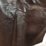 INC  women's 16 coffee brown faux leather reptile print front pocketed slit skirt Photo 4