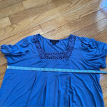 August Silk  women’s top blouse t-shirt embroidered crochet puff sleeves sz 1X Photo 7