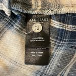Max jeans Blue Plaid Button Down Long Sleeve Top Photo 7