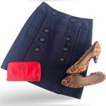 BCBG MAXAZRIA 🍒SIZE 0🍒PENNY COTTON NAVY SAILOR SKIRT POCKETS ZIP CLOSURE Photo 14