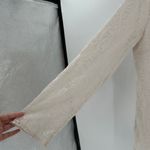 Ann Taylor LOFT Cream Embroidered Long Sleeve Pullover Sheer Top Size Large Photo 7