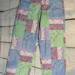 H&M  Bandana Print High Rise Wide Leg Jeans Pants Size 4 Photo 0