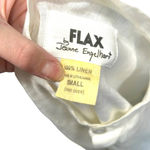 Flax Linen Lagenlook Button Down Front Tunic Top White Cream Size Small Photo 5