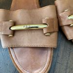 Lauren Ralph Lauren Davan Leather Flat Sandals Flip‎ FlopsTan suede trim Size 9.5 Photo 1