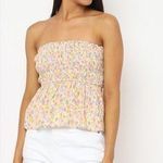 American Eagle  Smocked Floral Tube Top Medium Photo 0