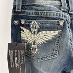 Buckle Miss me  Y2K 2000s beaded embroidered bling cross wings size 29x34.5 long Photo 3