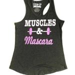 Chin Up Apparel  Gray /Pink Graphic Workout Tank Photo 0