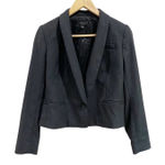 J.Crew  Wool Blend Blazer Size 6 Short Black Tailored Cropped Workwear Chic Photo 0