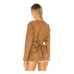 Revolve L’Academie The Jacqie Top Size Medium Tiramisu Brown Wrap Front Photo 12