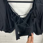 LPA Revolve Alice Linen Black Puff Sleeve Top Size M Photo 11