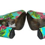 Betsey Johnson Women's Floral Peep Toe Heels - Blue and Pink Photo 7