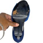 BCBGeneration  Idalaha Blue 2-Tone Colorblock Open Toe Heel Shoes Sz 8.5 Party Photo 9