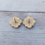 Vintage Earrings for Pierced Ears Dainty Black, Clear Gem, Gold Tone Black Photo 4