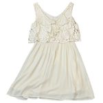 Charming Charlie  off white lace gauze dress size medium lined Photo 1