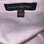 Banana Republic  Women's Gingham Pink Ruffle Sleeve Blouse Waist Tie Bow Small Photo 6