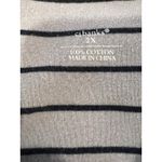 CJ Banks Top Womens 2X Gray Blue Stripe Long Sleeve Knit Photo 2