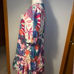 Sundry Tropical Floral Print Short Sleeve Ruffle Hem cotton Dress Size S Photo 2