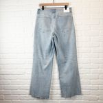 EXPRESS  Jeans High Waisted Light Wash 50/50 Rigid Stretch Ripped Wide Leg 10R Photo 1