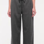 Abercrombie & Fitch Black White Pin Striped Pull On Wide Leg Pants Photo 0