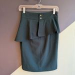ZARA Dark Green Peplum Pencil Skirt, Size XS, VGUC Photo 4