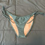 J.Crew Ribbed Curved Waist Cheeky String Bikini Bottom Green Size Medium NWT Photo 0