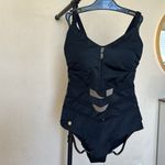 Leonisa  Black One Piece‎ Swimsuit with Sheer Mesh Panels NWOT Size S Photo 3