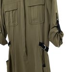 L.A.M.B. Gwen Stefani Olive Green Silk Shirt Dress New Photo 5