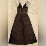Dress the Population NEW Danae Lace Sleeveless V neck black nude Gown Sz S Photo 6