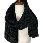 VINTAGE FORECASTER of BOSTON Velvet Burnout Scarf Black Photo 0