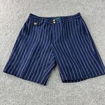 Ralph Lauren LAUREN‎  Shorts Womens Size 10 Blue Gold Pinstripe Gold Button Photo 0