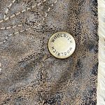 Woolrich  Saddle Brown Leaf Embroidered Faux Sherpa Lined Vest Jacket Sz M Photo 4