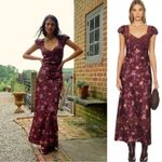 Free People  Dainty Lace Retro 90s Butterfly Babe Maxi Dress Brown Combo Medium Photo 1