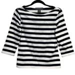Banana Republic Vintage Y2K  Black White Striped Stretch Fitted Top Small Preppy Photo 0