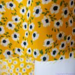 Carolina belle yellow floral print blouse ruffle crewneck, size M Photo 12