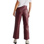 Free People The It Factor Pants High Rise Straight Wide Leg, Red/burgundy Photo 2