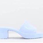 Bamboo NWT  Jelly Chunky Block Heel Sandals Spice-01 Blue Size: 10 Photo 5