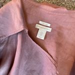 Catherine Malandrino  Dusty Rose Belted Trench Coat 100% Linen Size Small Photo 4