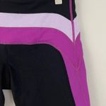 Lululemon Black Dual Tone Purple Crop Athletic Workout Leggings Photo 3