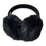 Black faux fur earmuffs women's winter accessory headband Photo 0